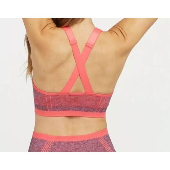Spanx 50284R Women's Sz Large Spacedye Coral Punch Seamless Sculpt Sports Bra - Picture 2 of 7